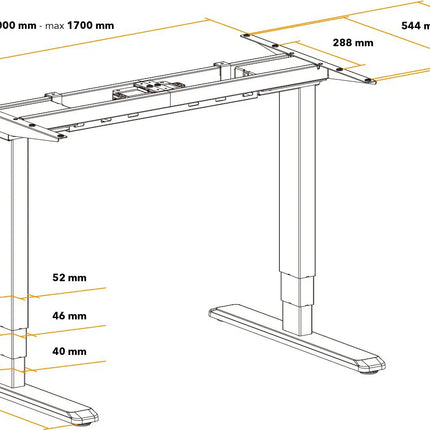 Výškově nastavitelný stůl – elektrický s LED panelem